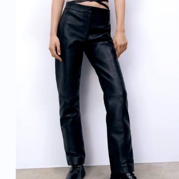 Zara genuine leather pants - Picture 2 of 9